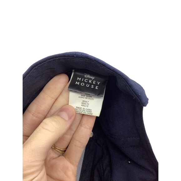Disney Mickey Mouse Blue Star Navy Blue Adjustable Adult Cap Hat Red Snapback - Picture 7 of 7